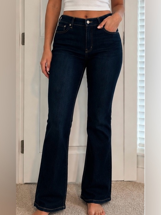 Francesca's Collections Denim - Women's Dark Wash Wide Leg Jeans